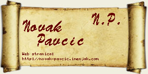 Novak Pavčić vizit kartica